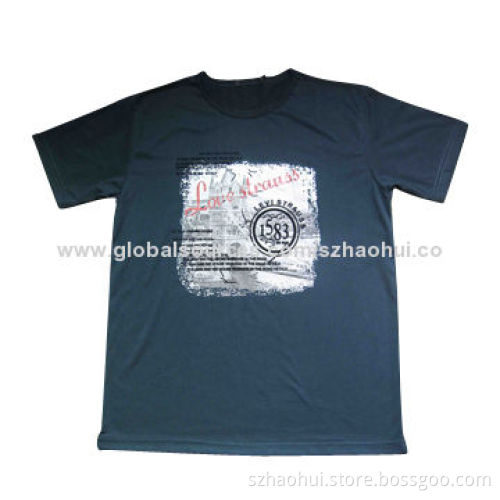 Men's fashion t-shirt with printed logo for casual wear, OEM service offered